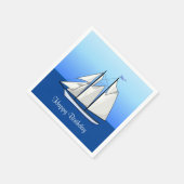 Boot Sailboat Birthday Nautical Sailing Party Blau Serviette (Ecke)