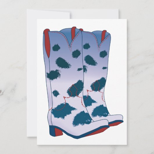 Boot Scoot Grußkarte (blau) Karte (Vorderseite)