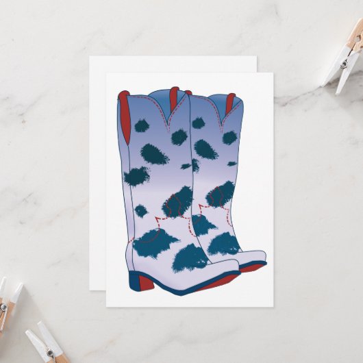 Boot Scoot Grußkarte (blau) Karte (Vorderseite/Rückseite Beispiel)