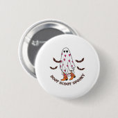 Boot Scoot Spooky Cowboy Ghost Groovy Retro Hallow Button (Vorne & Hinten)