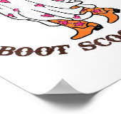 Boot Scoot Spooky Cowboy Ghost Groovy Retro Hallow Poster (Ecke)