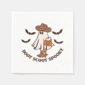 Boot Scoot Spooky Cowboy Ghost Groovy Retro Hallow Serviette (Vorderseite)