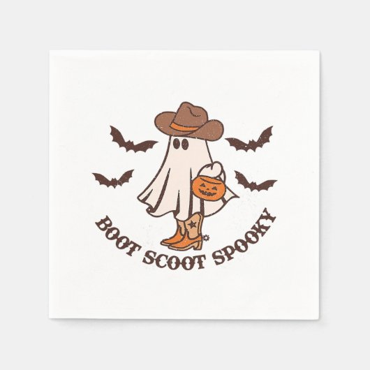 Boot Scoot Spooky Cowboy Ghost Groovy Retro Hallow Serviette (Vorderseite)