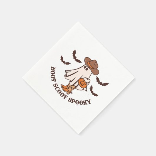 Boot Scoot Spooky Cowboy Ghost Groovy Retro Hallow Serviette (Ecke)