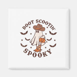Boot Scoot Spooky Groovy Halloween Western Cowhide Magnet