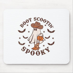 Boot Scoot Spooky Groovy Halloween Western Cowhide Mousepad