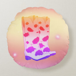 Boot Scoot Wurfkissen (Pink) Rundes Kissen