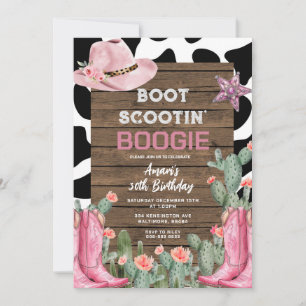 Boot Scootin' Boogie Cowgirl 30. Geburtstag Einladung