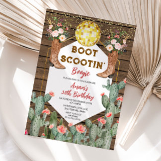 Boot Scootin' Boogie Disco Cowgirl 30. Geburtstag Einladung