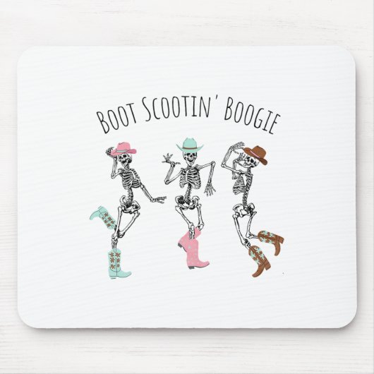 Boot Scootin Boogie Skeletons Tancing Western Hall Mousepad (Vorne)