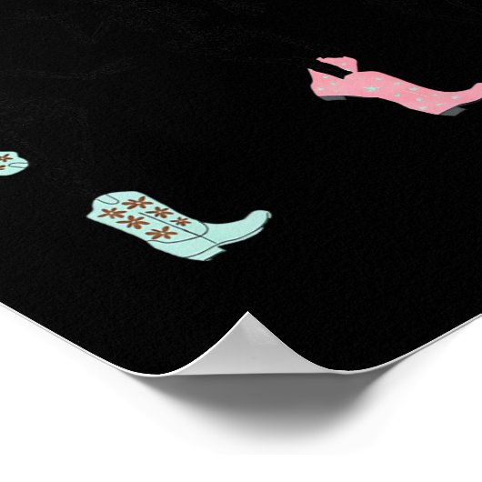 Boot Scootin Boogie Skeletons Tancing Western Hall Poster (Ecke)