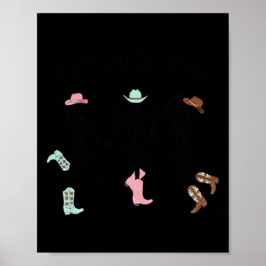 Boot Scootin Boogie Skeletons Tancing Western Hall Poster (Vorne)