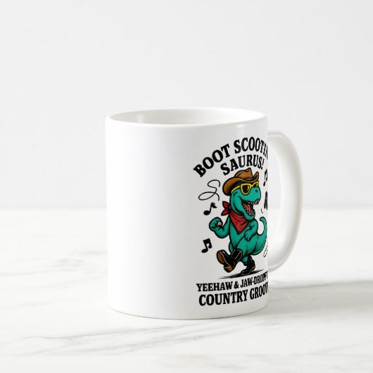 Boot Scootin’ Saurus! Kaffeetasse (VorderseiteRechts)