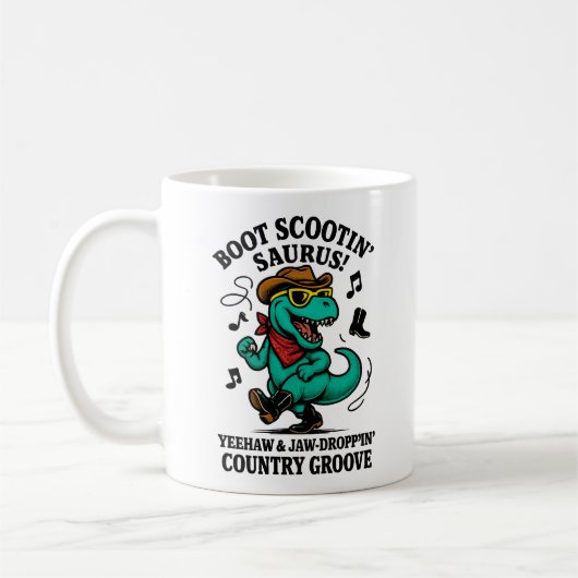 Boot Scootin’ Saurus! Kaffeetasse (Links)