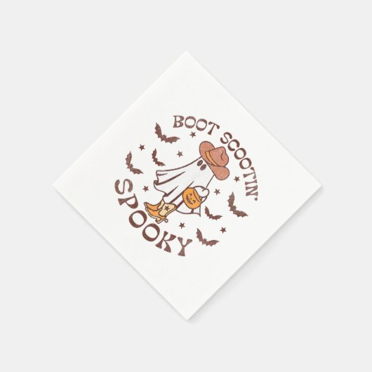 Boot Scootin Spooky, Western Halloween, Retro Fall Serviette (Ecke)