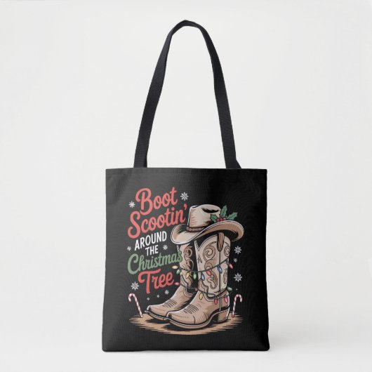 Boot Scootin' um den Weihnachtsbaum-Western Tasche (Vorderseite)