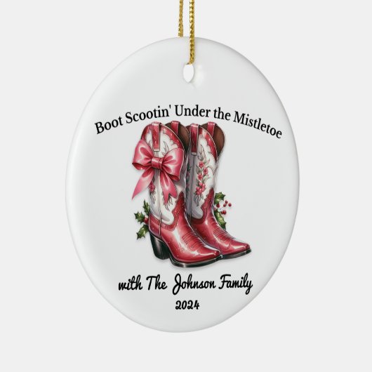 Boot Scootin' Under the Mistletoe Keramik Ornament (Rechts)
