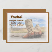 Boot Scootin' Western Dance Wedding Einladung (Vorne/Hinten)