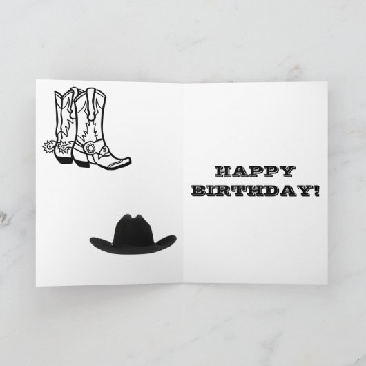 BOOT & SPURS GEBURTSTAGSKARTE KARTE (Innenseite)