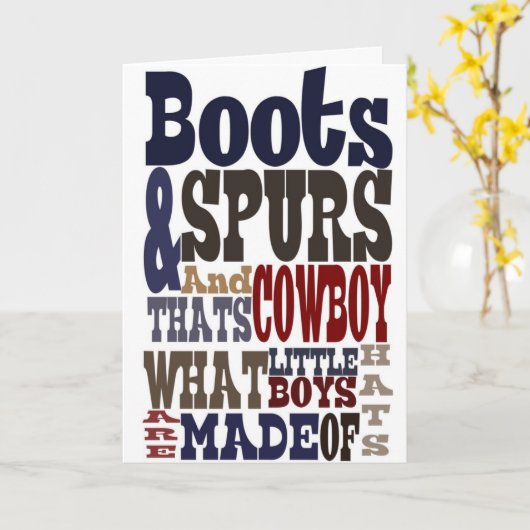 BOOT & SPURS GEBURTSTAGSKARTE KARTE (Gelbe Blume)