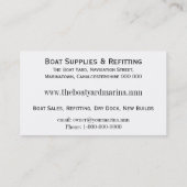 Boot stellt Marinekrämer zur Verfügung Visitenkarte (Rückseite)