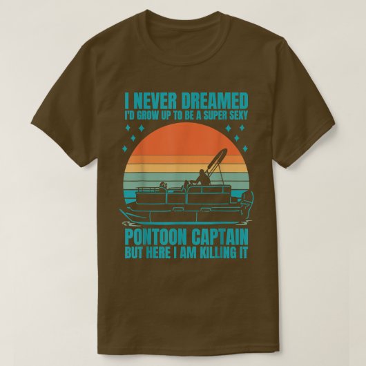 Boot Stuff Kapitän Funny Pontoon Boot Schiff Lake T-Shirt (Design vorne)
