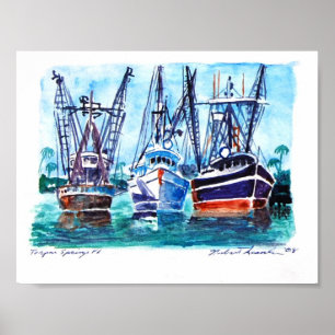 Boot-Tarpon-Frühlinge Poster