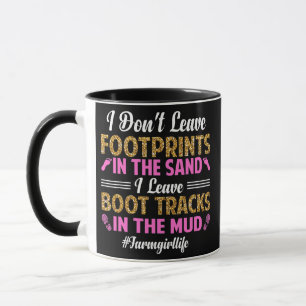 Boot Tracks in der Niedlichen Farm Girl Life Funny Tasse