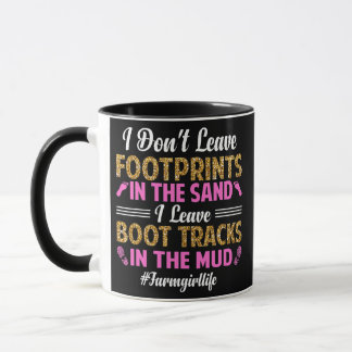 Boot Tracks in der Niedlichen Farm Girl Life Funny Tasse