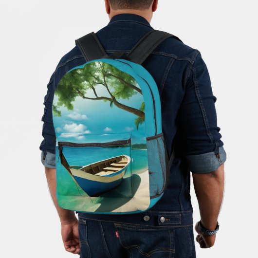 Boot Tropical Sandy Beach Blue Sea Sky Rucksack (Insitu (Modell))