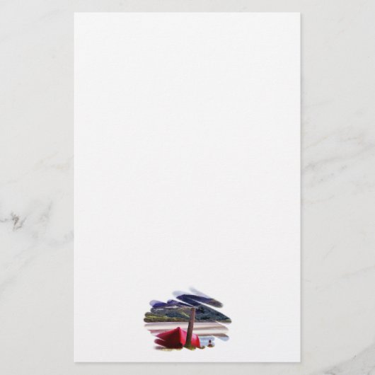 BOOT- UND BERGLANDSCHAFT BRIEFPAPIER (Vorderseite)