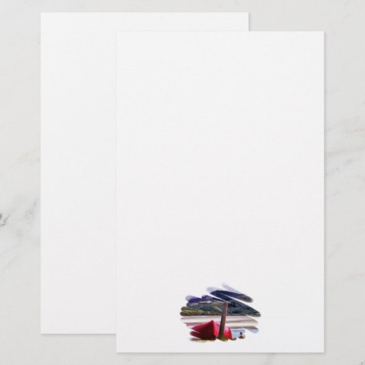 BOOT- UND BERGLANDSCHAFT BRIEFPAPIER (Vorne/Hinten)