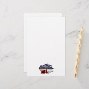 BOOT- UND BERGLANDSCHAFT BRIEFPAPIER