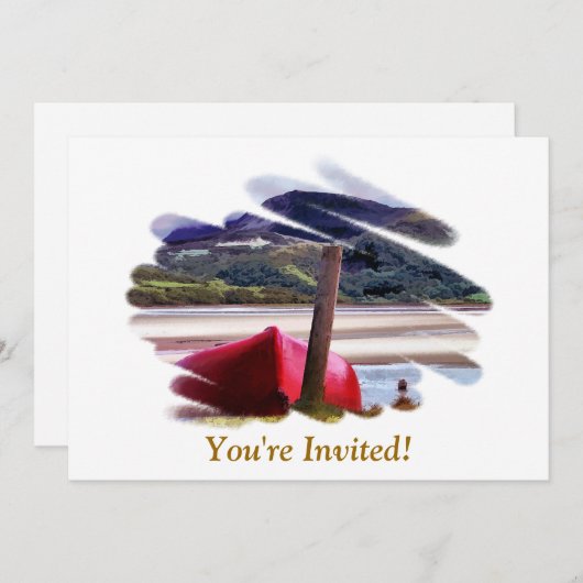 BOOT- UND BERGLANDSCHAFT EINLADUNG (Vorne/Hinten)