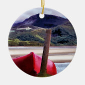 BOOT- UND BERGLANDSCHAFT KERAMIKORNAMENT (Vorne)