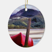 BOOT- UND BERGLANDSCHAFT KERAMIKORNAMENT (Links)