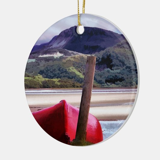 BOOT- UND BERGLANDSCHAFT KERAMIKORNAMENT (Links)