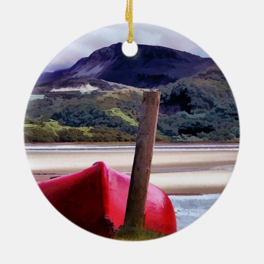 BOOT- UND BERGLANDSCHAFT KERAMIKORNAMENT (Hinten)