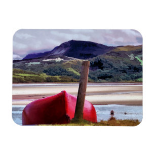 BOOT- UND BERGLANDSCHAFT MAGNET
