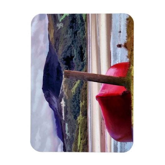 BOOT- UND BERGLANDSCHAFT MAGNET (Vertikal)