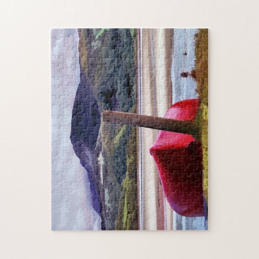 BOOT- UND BERGLANDSCHAFT PUZZLE (Vertikal)