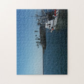 Boot und Horizont am Ozeanufer CA Puzzle (Vertikal)