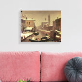 Boot unter dem Schnee Leinwanddruck (Insitu (Wohnzimmer))