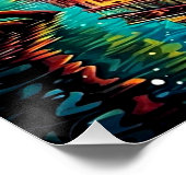 Boot unter Monlit Himmel 1 Poster (Ecke)