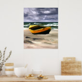 Boot vor dem Ozeansturm Poster (Küche)