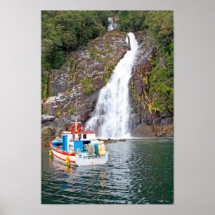 Boot & Wasserfall, Chile Poster
