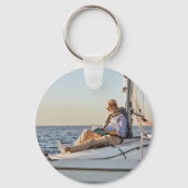 Boot Wheel Helm Stars Captain Name Foto Back Wt Schlüsselanhänger (Rückseite)