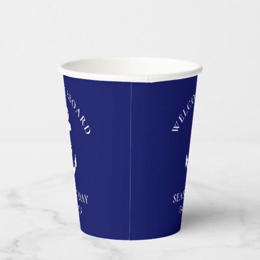 Bootanchor Navy Personalisiert Pappbecher (Rechts)