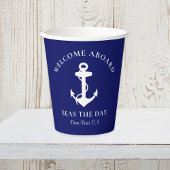 Bootanchor Navy Personalisiert Pappbecher