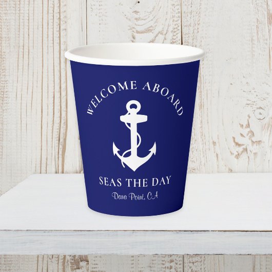 Bootanchor Navy Personalisiert Pappbecher